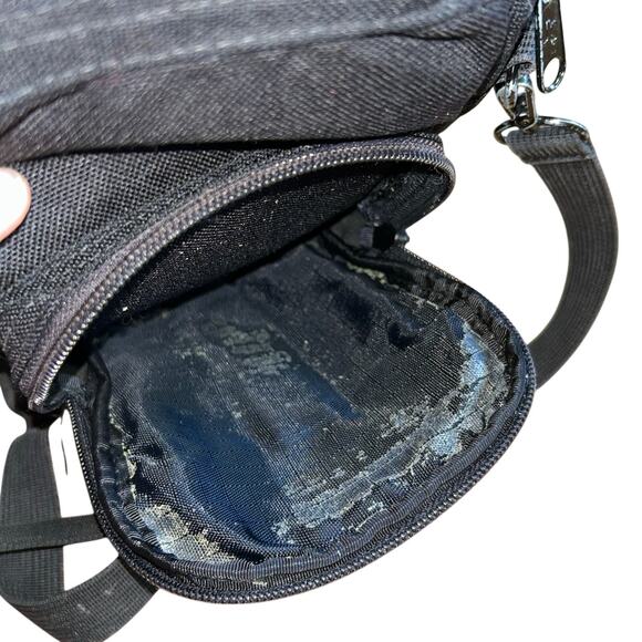 Vintage 90s Y2K Jansport Crossbody Bag Made in USA Black Small - Picture 8 of 11